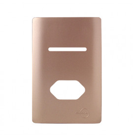 Placa 4x2 p/ 1 Interruptor + 1 Tomada - Novara Ouro Rose 